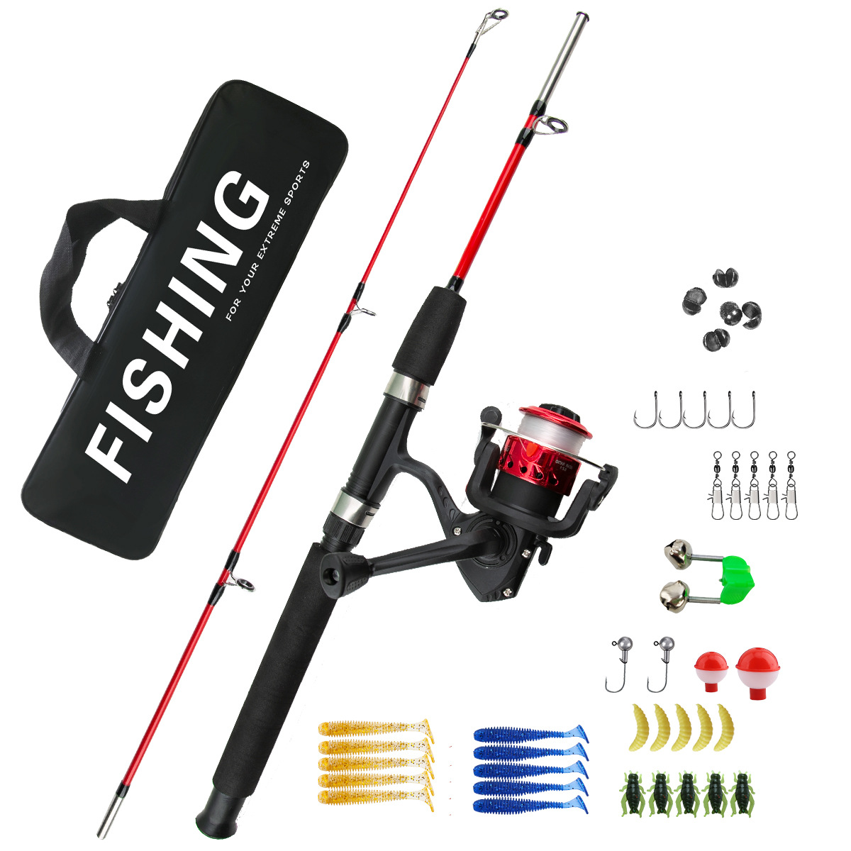 Ice Fishing Line - 2-częściowy zestaw wędek do łowienia pod